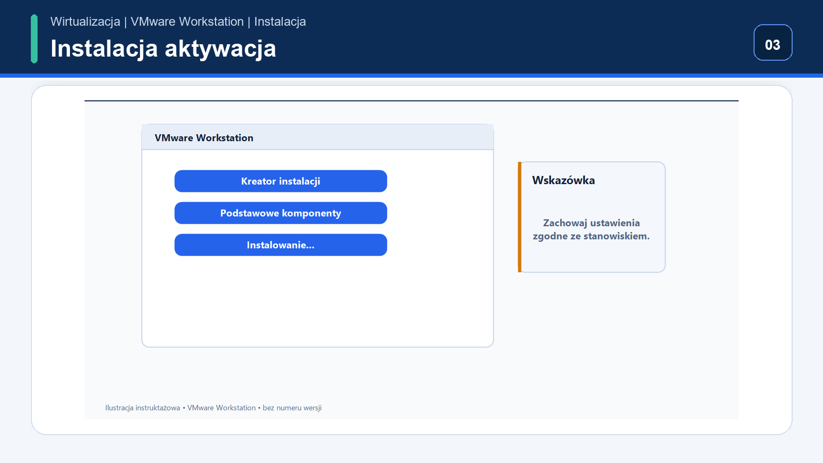Instalacja oprogramowania — VMware Workstation Pro